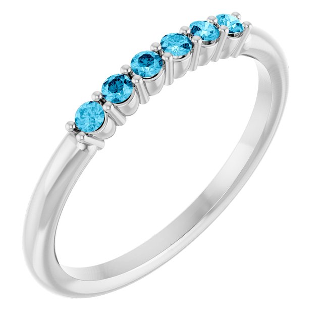 14K Yellow Or White Gold Round 1.75 Mm Polished Natural Gemstone Stackable Ring, Size: 7