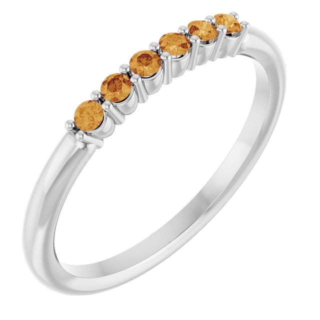 14K Yellow Or White Gold Round 1.75 Mm Polished Natural Gemstone Stackable Ring, Size: 7
