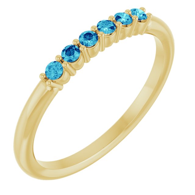 14K Yellow Or White Gold Round 1.75 Mm Polished Natural Gemstone Stackable Ring, Size: 7