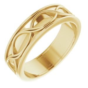 14K Yellow Gold Infinity-Inspired Band Size 9.5