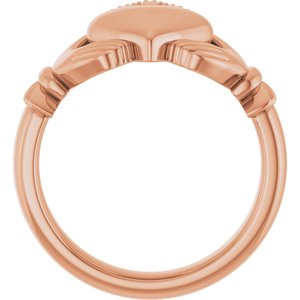14K Yellow Or White Or Rose Gold Or Sterling Silver Or Platinum Claddagh Band