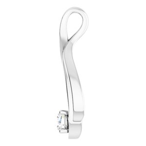 14K White Gold Round 4.1Mm Gh Si1-Si2 1/4 Ct Lab Grown Diamond Teardrop Pendant
