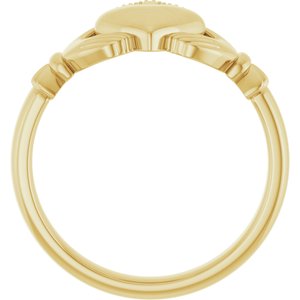 18K Yellow Or White Gold 8.5 mm Claddagh Band