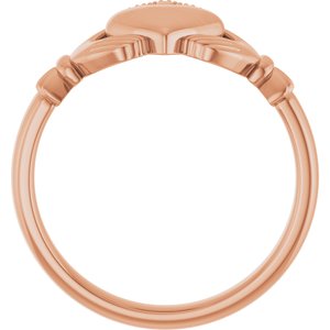 14K Yellow Or White Or Rose Gold Or Sterling Silver Or Platinum Claddagh Band