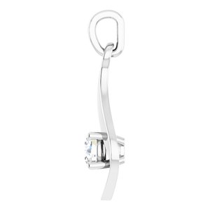 14K White Gold Round 4.05Mm Gh Si1-Si2 1/4 Ct Lab-Grown Diamond Pendant