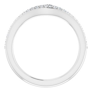 14K White Gold Round All Sizes Si2-Si3, G-H :: 1/8 Ctw Polished 1/8 Ctw Natural Diamond Band