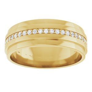 14K Yellow Gold Round 1.2 Mm 7 Mm Si2-Si3, Gh Polished 1/3 Ctw Natural Diamond Eternity Band Size 7