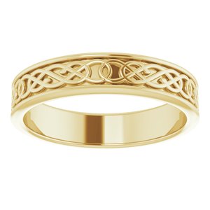 10K Yellow Or White Or Rose Gold Celtic-Inspired Flat Band