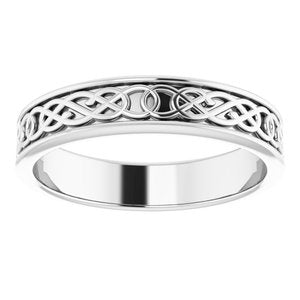 14K White Gold 5 Mm Polished Celtic-Inspired Band Size 11.5