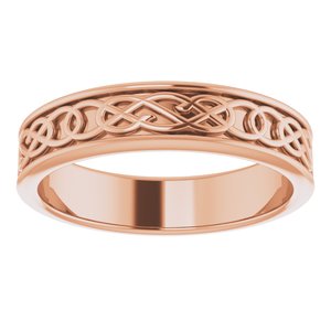 10K Yellow Or White Or Rose Gold Celtic-Inspired Flat Band
