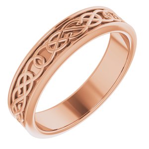 10K Yellow Or White Or Rose Gold Celtic-Inspired Flat Band