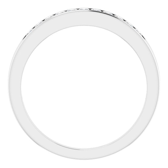 14K White Gold Square 1.5 X 1.5 Mm Si2-Si3, G-H Polished 1/4 Ctw Natural Diamond Anniversary Band, Size 8