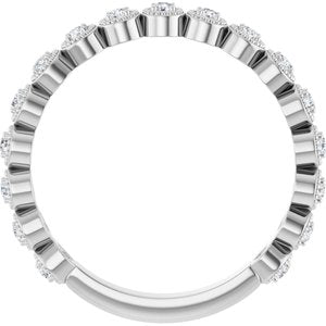 14K White Gold Natural Diamond Round 1.5 Mm Polished 1/5 Ctw Natural Diamond Anniversary Band Size 7