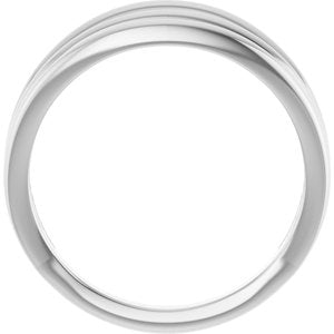 14K White Gold Polished Negative Space Ring Size 7