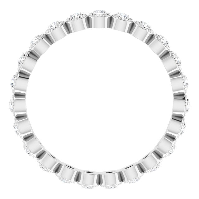 Platinum Round 1.5 Mm Si2-Si3, G-H Polished 1/4 Ctw Natural Diamond Eternity Band, Size 5.5