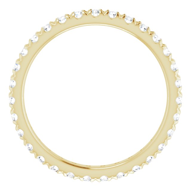 14K Yellow Or White Gold Round Si2-Si3, G-H Polished French Set Natural Diamond Eternity Band