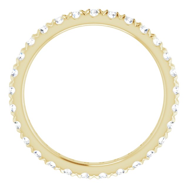 14K Yellow Or White Gold Or Platinum Round Vs, F+ Polished Lab-Grown Diamond  French-Set Eternity Band
