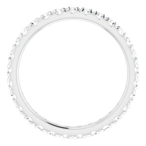 14K White Gold Round 1.5 Mm G-H Si2-Si3 1/2 Ctw French Set Natural Diamond Eternity Band Size 6.5