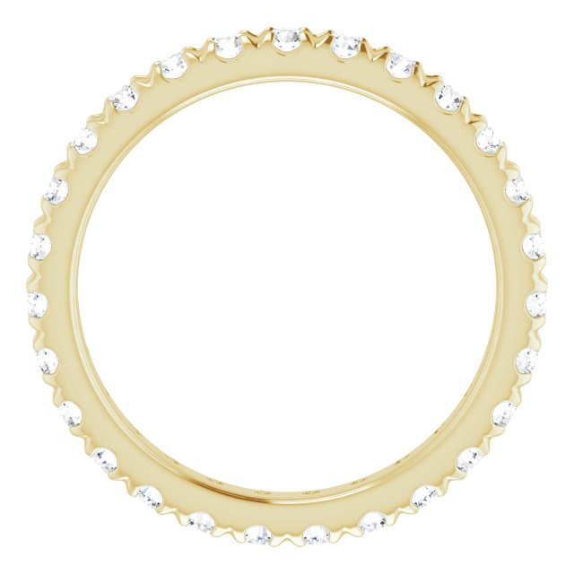 14K Yellow Or White Gold Round Si2-Si3, G-H Polished French Set Natural Diamond Eternity Band