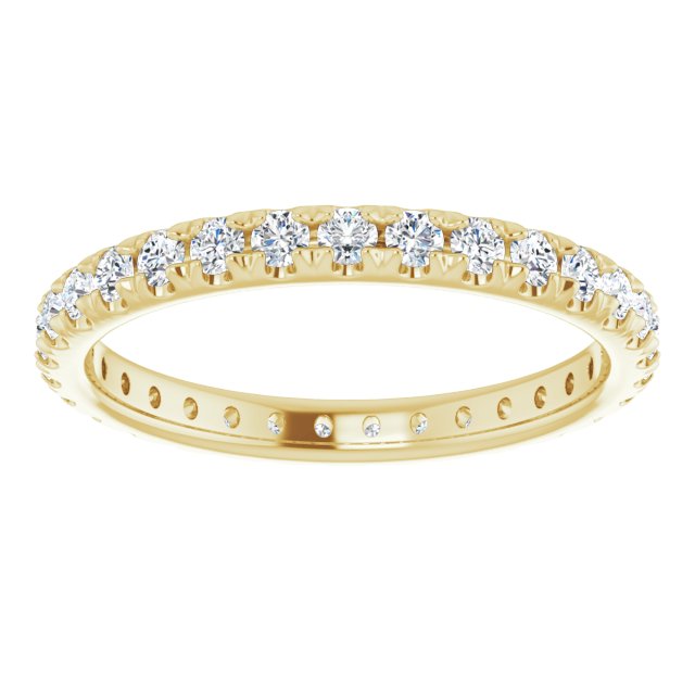 14K Yellow Or White Gold Round Si2-Si3, G-H Polished French Set Natural Diamond Eternity Band