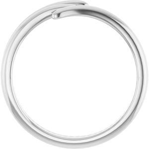 14K White Gold Polished Bypass Ring Size 7