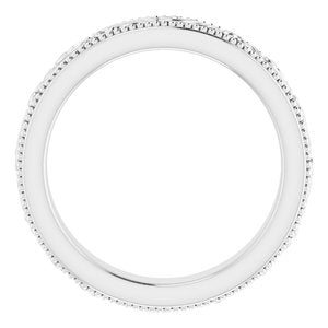 14K Yellow Or White Or Rose Gold Or Sterling Silver Or Platinum 3.2 Mm Polished Floral Band