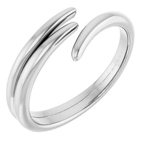 14K White Gold Polished Bypass Ring Size 7