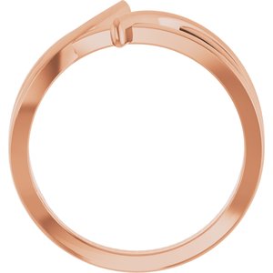 14K Rose Gold Polished Freeform Bypass Ring Size 7