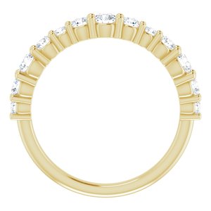 14K Yellow Gold Lab-Grown Diamond Round None Lab-Grown Diamond Polished 3/4 Ctw Lab-Grown Diamond Anniversary Band Size 7