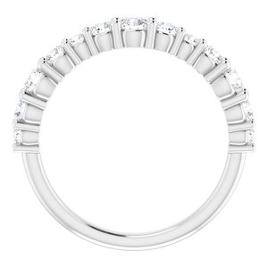 14K White Gold Lab-Grown Diamond Round None Lab-Grown Diamond Polished 3/4 Ctw Lab-Grown Diamond Anniversary Band Size 7
