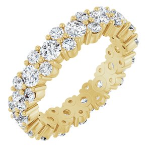 14K Yellow Gold Round 2.7 Mm F+ Vs 1 3/4 Ctw Lab-Grown Diamond Eternity Band Size 7