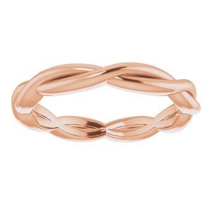 14K Rose Gold Woven-Design Band Size 4