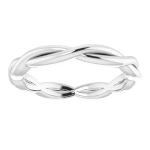14K Yellow Or White Or Rose Gold Or Sterling Silver Or Platinum 2.2 mm Woven-Design Band