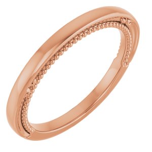 14K Rose Gold Polished Matching Band Size 7