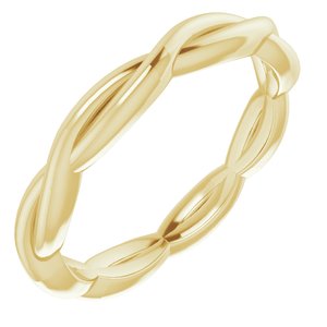 10K Or 18K Yellow Or Rose Gold 2.2 mm Woven-Design Band