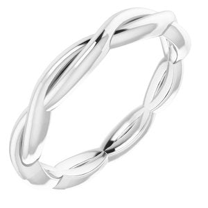 14K Yellow Or White Or Rose Gold Or Sterling Silver Or Platinum 2.2 mm Woven-Design Band