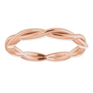 14K Yellow Or White Or Rose Gold Or Sterling Silver Or Platinum 2.2 mm Woven-Design Band