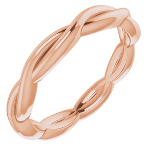 14K Rose Gold Woven-Design Band Size 4