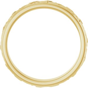 14K Yellow Gold 3 Mm Polished Floral Band Size 6