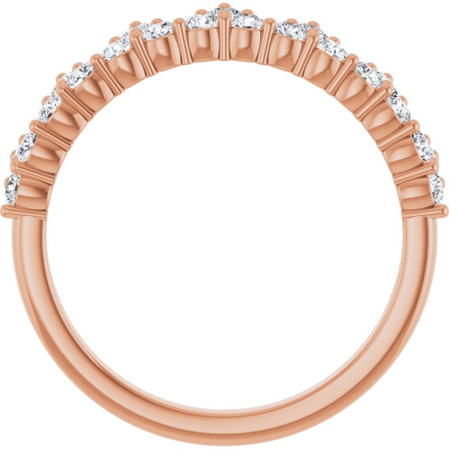 14K White Or Rose Gold Round 2 Mm Polished 5/8 Ctw Lab-Grown Diamond Crown Ring, Size 7