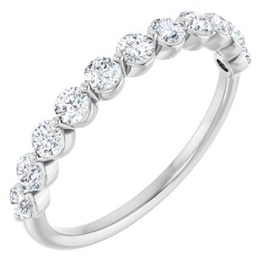 14K White Gold Round 2.5 Mm Polished 5/8 Ctw Lab-Grown Diamond Anniversary Band Size 7