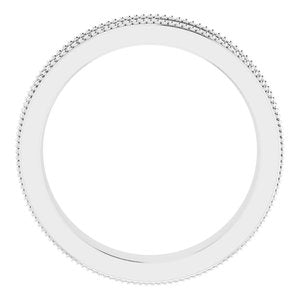 14K White Gold Floral Band Size 4