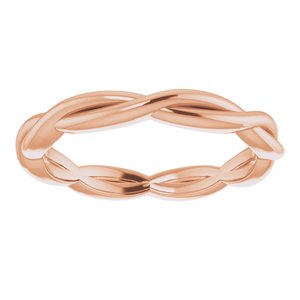 14K Yellow Or White Or Rose Gold Or Sterling Silver Or Platinum 2.2 mm Woven-Design Band
