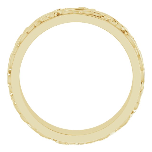 14K Yellow Or White Gold Or Sterling Silver Or Platinum Polished Sculptural Inlay Standard-Fit Flat Band
