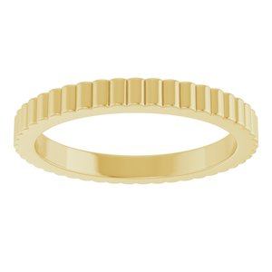 18K Yellow Or White Or Rose Gold Grooved Half Round Band