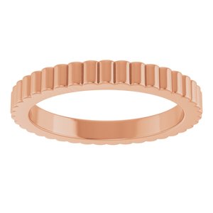 14K Yellow Or White Or Rose Gold Or Sterling Silver Or Platinum Grooved Half Round Band