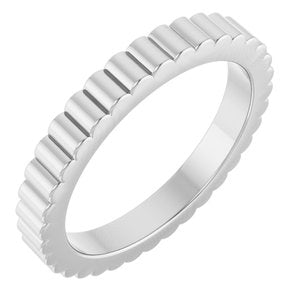 14K Yellow Or White Or Rose Gold Or Sterling Silver Or Platinum Grooved Half Round Band