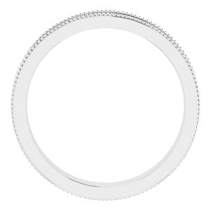 14K White Gold Floral Band Size 8