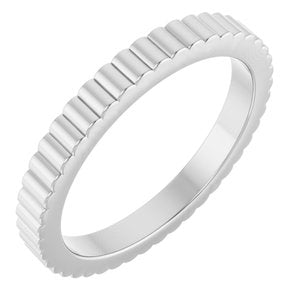 14K Yellow Or White Or Rose Gold Or Sterling Silver Or Platinum Grooved Half Round Band