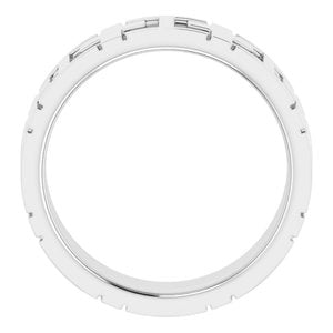 14K White Gold Cross Band Size 7